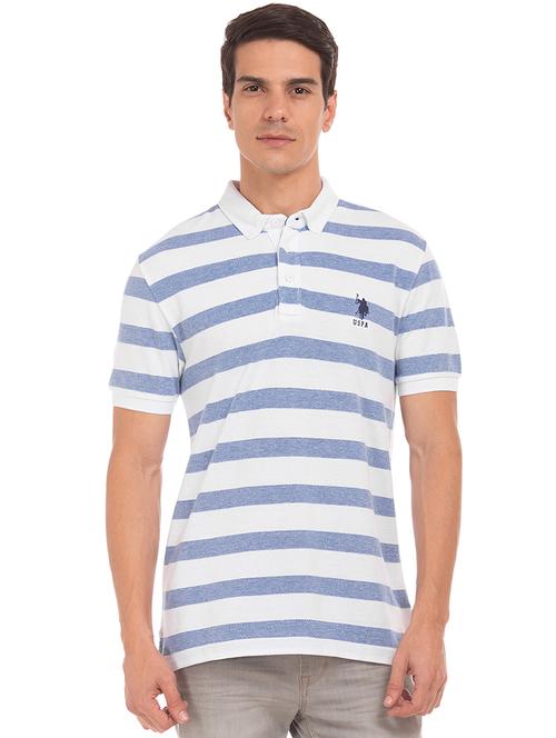 white striped collared t-shirt - 18001697 - Very Small Image - 1