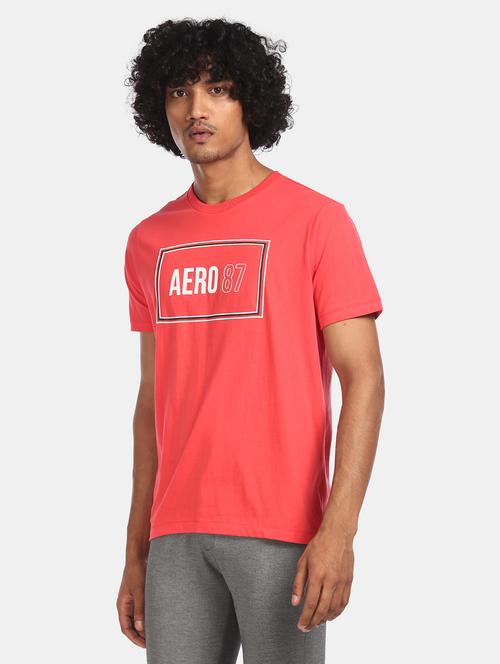 pink chest print t-shirt - 18001816 - Very Small Image - 1