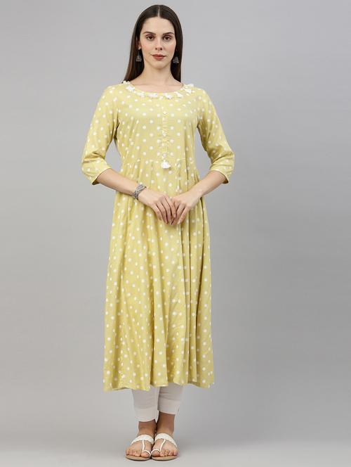 polka dots anarkali kurta - 18002857 - Very Small Image - 1
