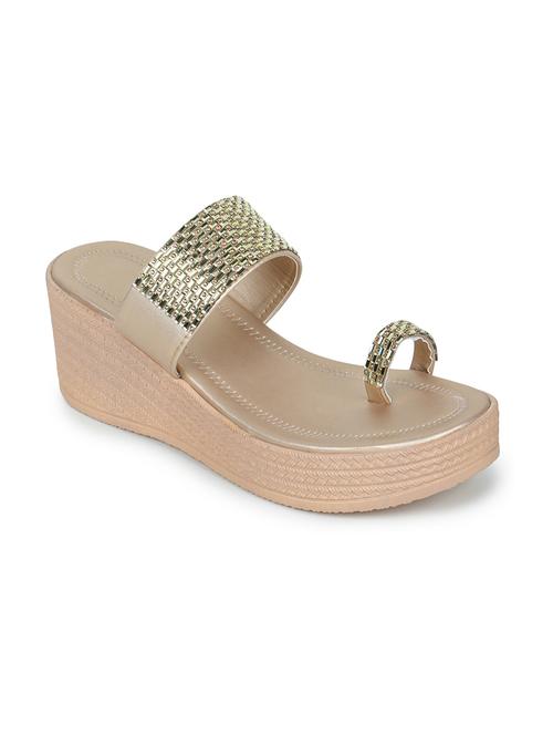 gold one toe wedge - 18003126 - Very Small Image - 1