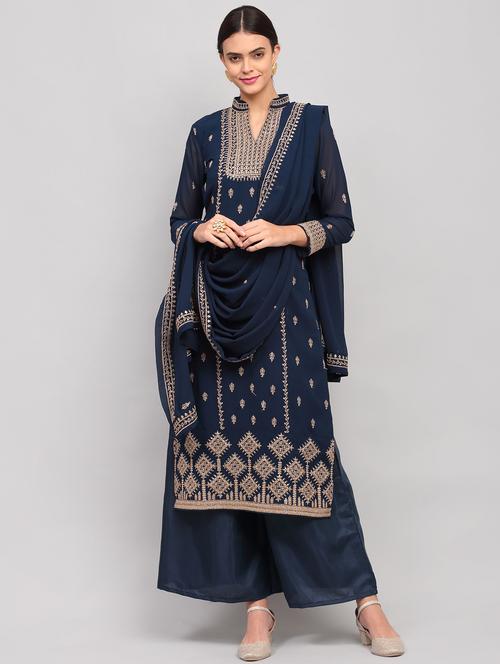 embroidered unstitched suit set  - 18003388 - Very Small Image - 1