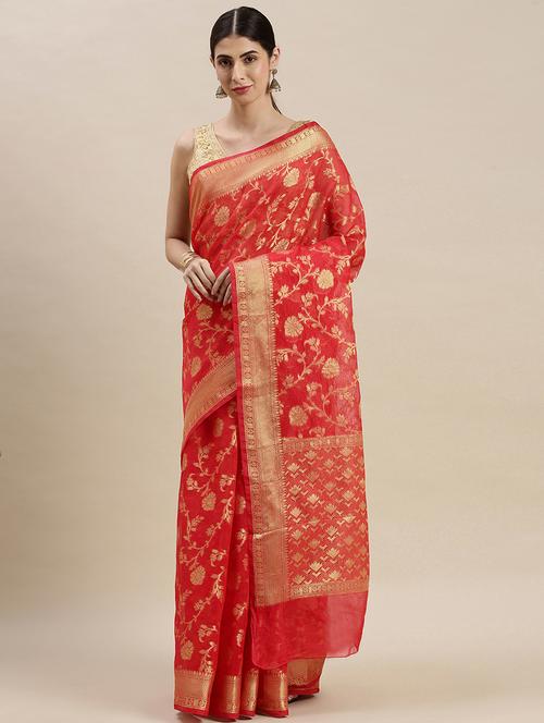 women's self design maroon colored saree with blouse - 18003421 - Very Small Image - 1