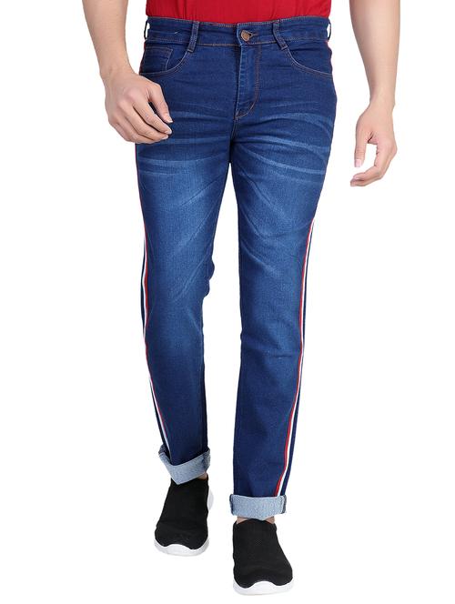 blue denim side tape  jeans - 18003476 - Very Small Image - 1