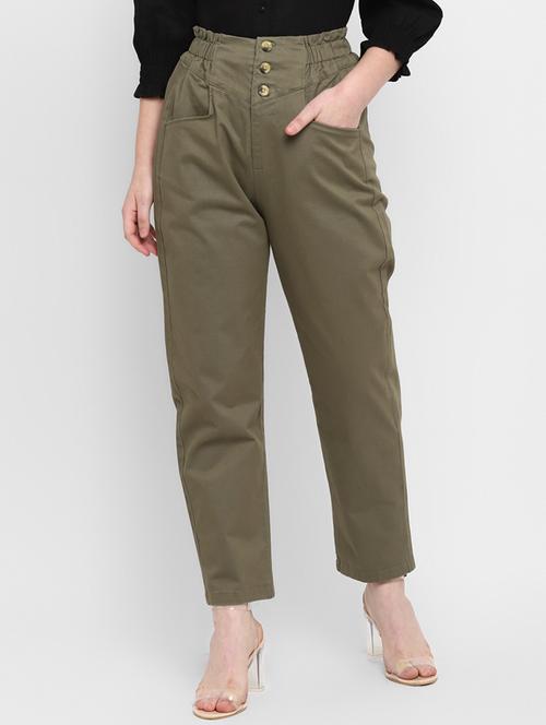 high rise solid trouser - 18003579 - Very Small Image - 1