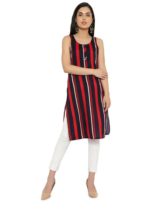 striped straight kurta - 18003652 - Very Small Image - 1