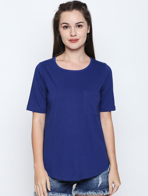 round neck solid tee - 18003695 - Very Small Image - 1