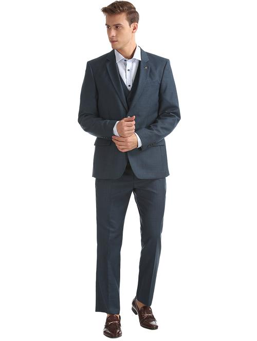 blue solid 3-piece suit - 18003958 - Very Small Image - 1