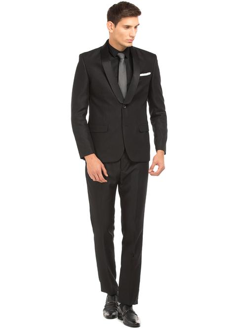 black solid single breasted suit - 18004075 - Very Small Image - 1