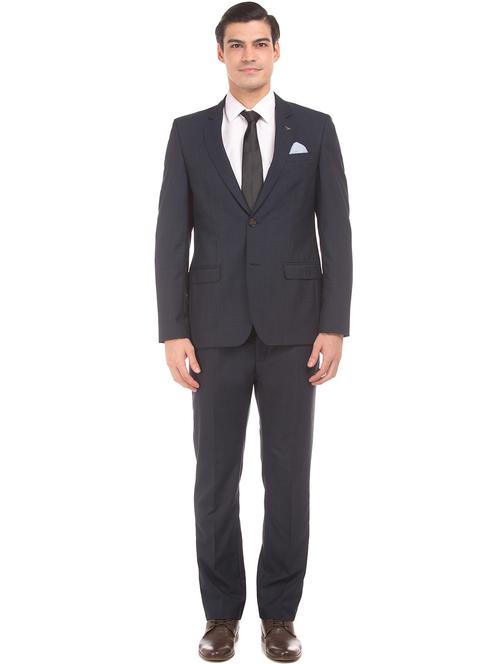 blue checkered single breasted suit - 18004120 - Very Small Image - 1