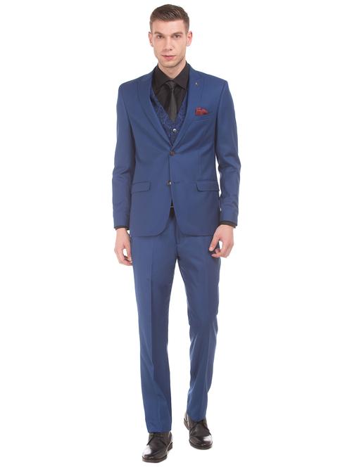 blue solid 3-piece suit - 18004133 - Very Small Image - 1