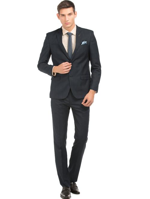 blue checkered single breasted suit - 18004158 - Very Small Image - 1