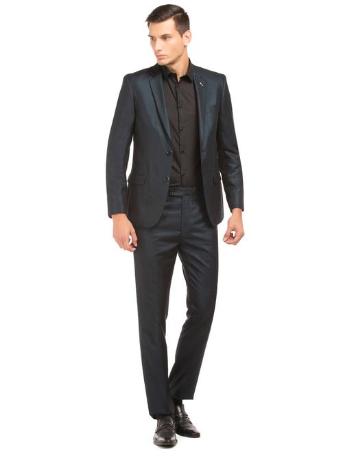 blue solid single breasted suit - 18004179 - Very Small Image - 1