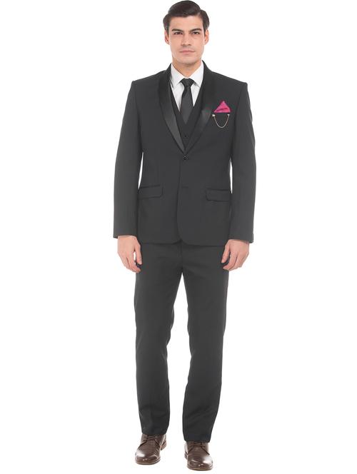 black solid 3 piece suit - 18004206 - Very Small Image - 1