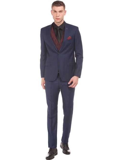 blue solid 3-piece suit - 18004227 - Very Small Image - 1