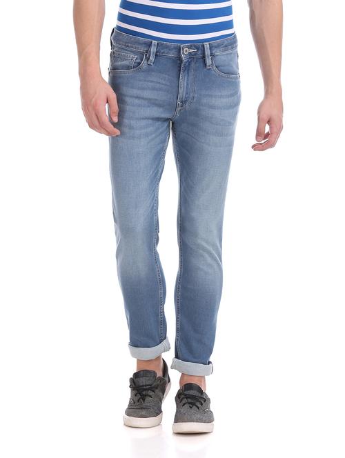blue light washed denim jeans - 18004257 - Very Small Image - 1
