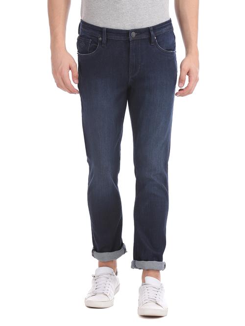 blue light washed denim jeans - 18004258 - Very Small Image - 1