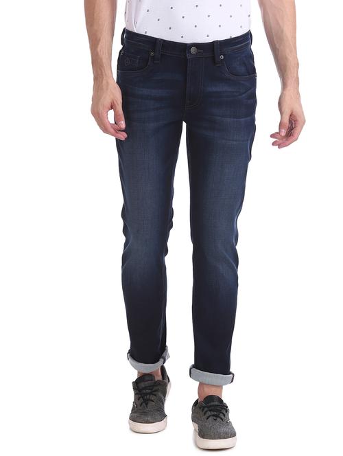 blue light washed denim jeans - 18004260 - Very Small Image - 1