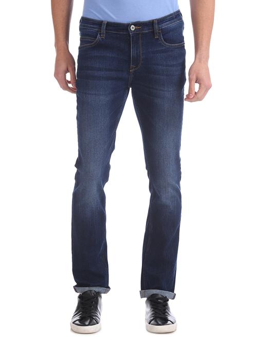 blue light washed denim jeans - 18004275 - Very Small Image - 1
