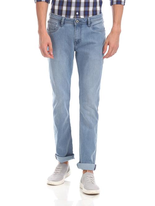 blue light washed denim jeans - 18004278 - Very Small Image - 1