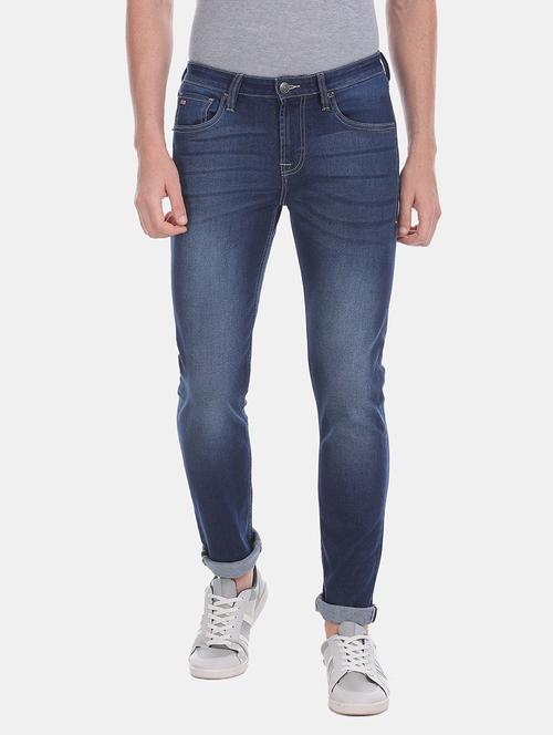 blue light washed denim jeans - 18004287 - Very Small Image - 1