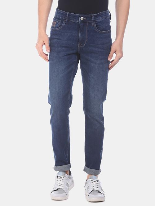 blue light washed denim jeans - 18004325 - Very Small Image - 1