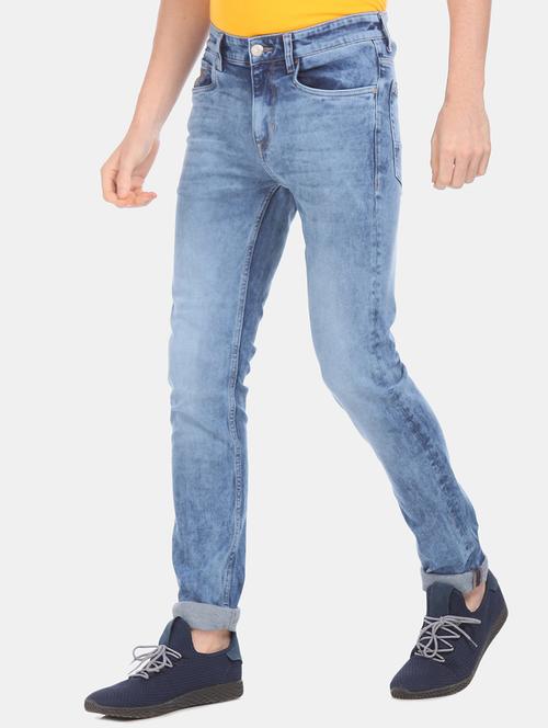 blue stone washed denim jeans - 18004328 - Very Small Image - 1