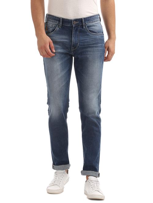 blue light washed denim jeans - 18004339 - Very Small Image - 1