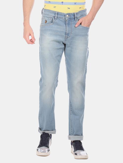 blue heavy washed denim jeans - 18004347 - Very Small Image - 1