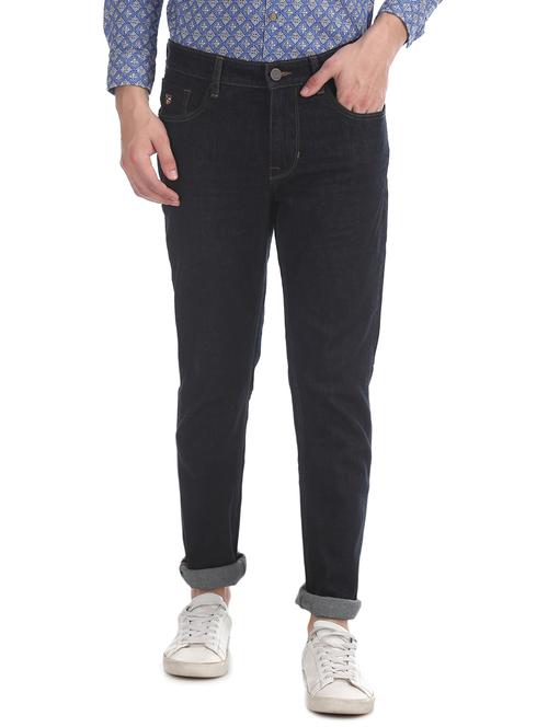 dark blue plain denim jeans - 18004354 - Very Small Image - 1