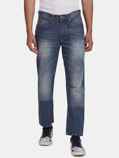 blue light washed ripped denim jeans - 18004363 - Very Small Image - 1