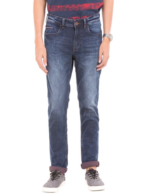 blue stone washed denim jeans - 18004365 - Very Small Image - 1