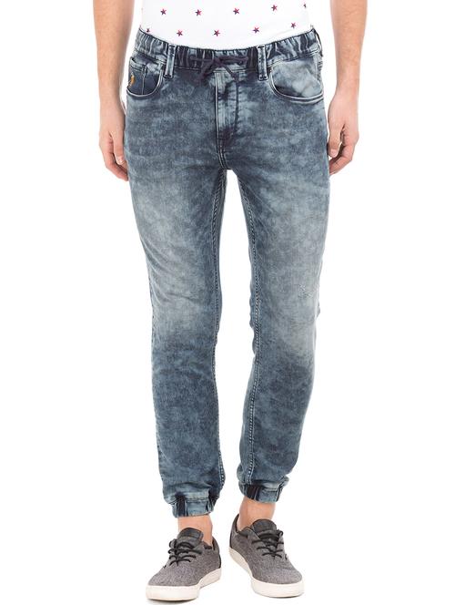 blue stone washed denim jeans  - 18004371 - Very Small Image - 1