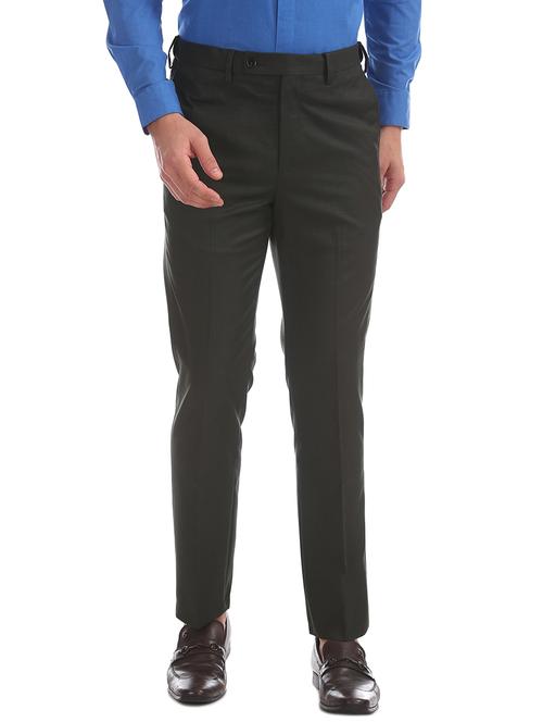 black textured flat front formal trouser - 18004489 - Very Small Image - 1