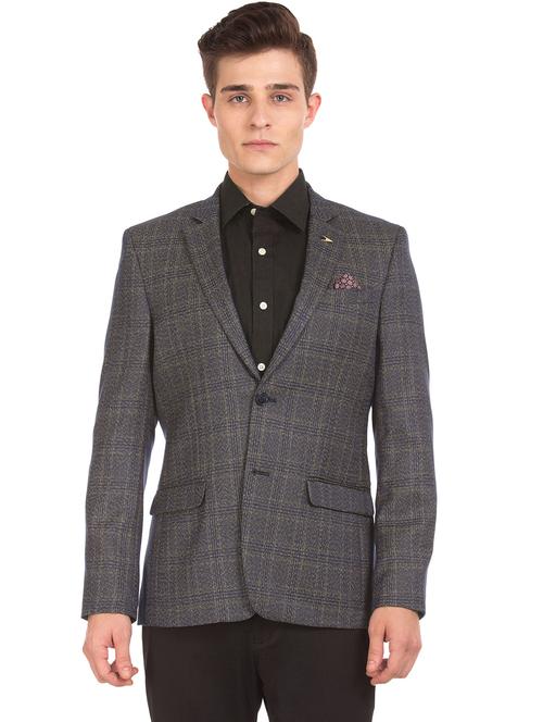 blue checkered formal blazer - 18004841 - Very Small Image - 1