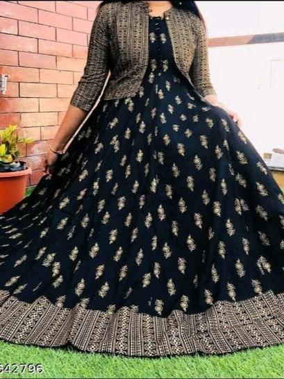 trainding black gold print kurti with  - 18006766 - Very Small Image - 1