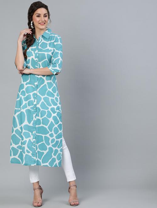 women's straight kurta - 18007373 - Very Small Image - 1