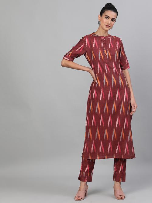 ikat kurta pant set - 18007477 - Very Small Image - 1