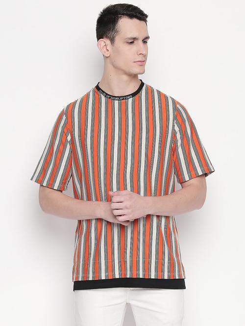orange stripes t-shirt - 18007666 - Very Small Image - 1