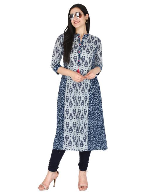 women's straight kurta - 18007798 - Very Small Image - 1