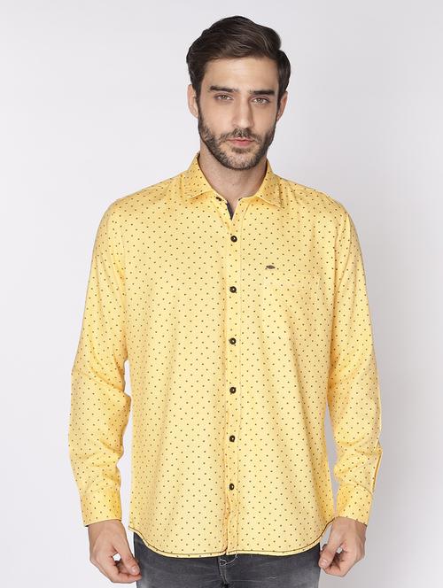 yellow printed casual shirt - 18008228 - Very Small Image - 1