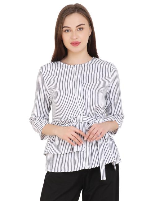 women's layered round neck top - 18008295 - Very Small Image - 1