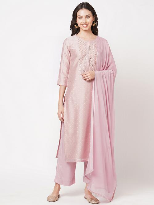 mirror work semi-stitched suit set  - 18008536 - Very Small Image - 1