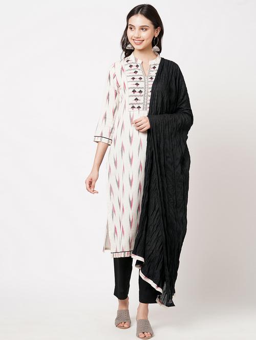 ikat semi-stitched suit set  - 18008539 - Very Small Image - 1