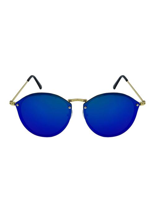 royalmede blue & golden round sunglasses for men & women  - 18008599 - Very Small Image - 1