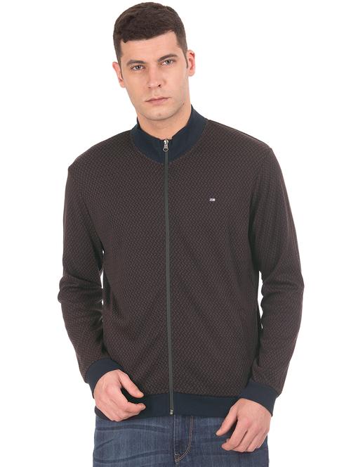 brown self design casual jacket - 18008782 - Very Small Image - 1