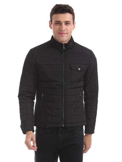 black solid quilted jacket - 18008790 - Very Small Image - 1