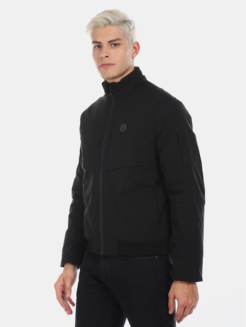 black solid casual jacket - 18008966 - Very Small Image - 1