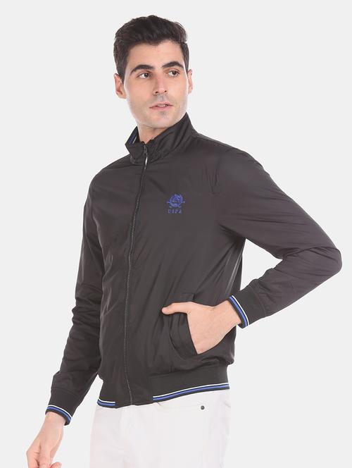 black solid bomber jacket - 18008988 - Very Small Image - 1