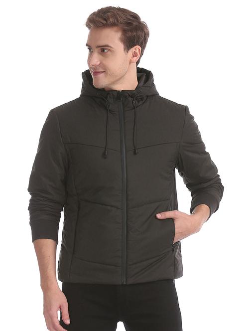 black  solid quilted jacket - 18009047 - Very Small Image - 1