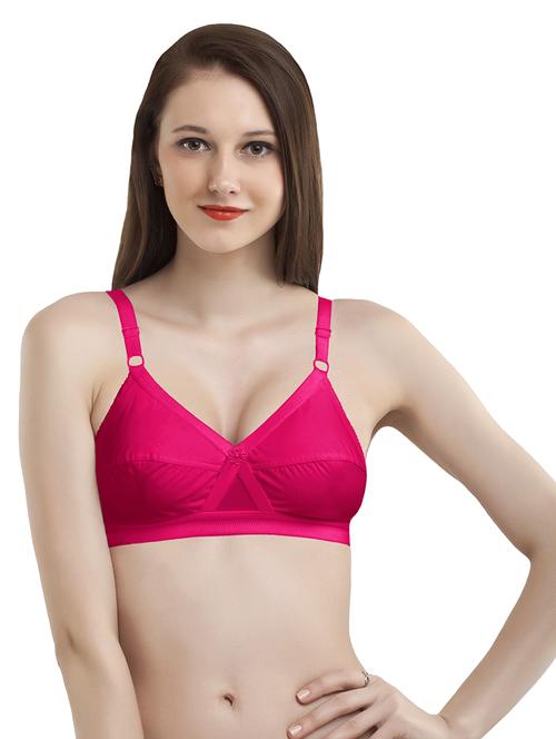 pink solid regular bra - 18009691 - Very Small Image - 1